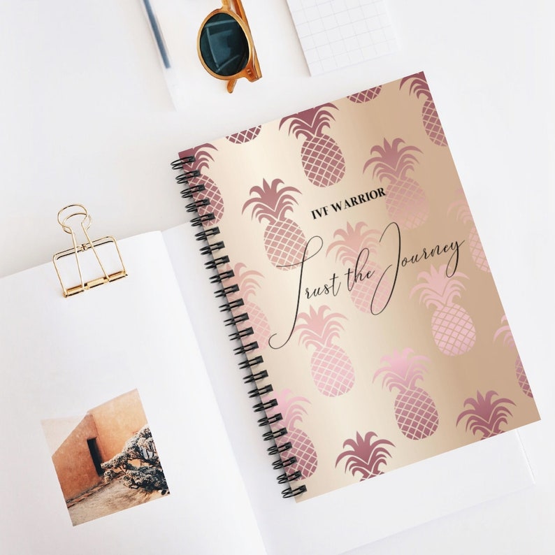IVF Journal Rose Gold Pineapple Journal Pregnancy Journey Etsy