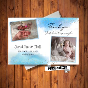 Benutzerdefinierte Babyfoto-Dankeschön-Karte, NICU-Dankeschön-Karte, Babyparty-Dankeschön-Karte, personalisierte Babyfoto-Dankeschön-Karte, DIGITALE Datei