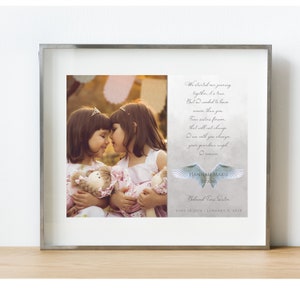 PERSONALIZED Loss of Twin Sister Memorial Keepsake Print, Photo Memorial Gift, Guardian Angel Poem Print,  DIGITAL FILE