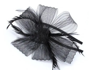 Black Fascinator on Alice band, wedding , funeral, Ascot Fascinator, Kentucky derby, ladies day, races, beach wedding