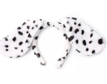 Dalmation spotty dog floppy ears aliceband World book day, dress up ears fits all sizes