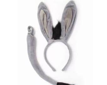 Donkey ears and tail headband, world book day fancy dress up and play, nativity