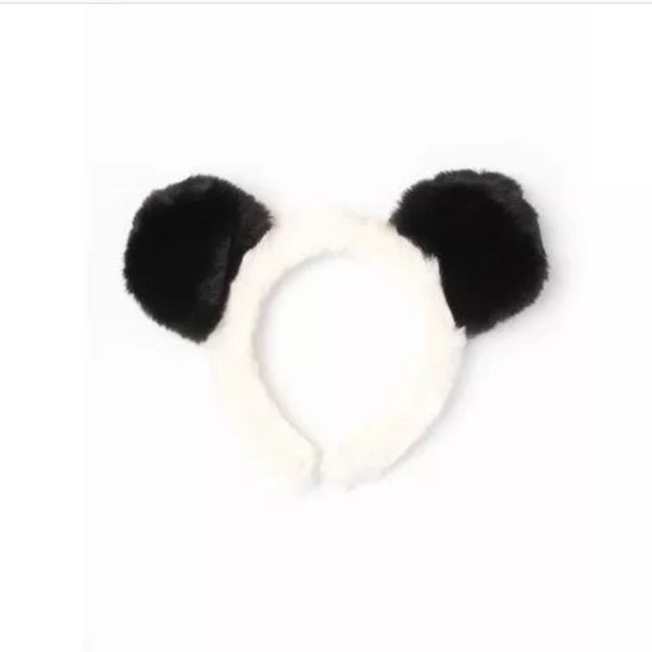 Fur fabric Panda ears Alice Band children's dress up Animal ears world book day school nativity, animal party , dress up ears