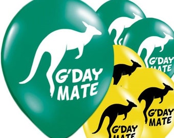 Australian G'Day Mate Balloon - 11'' Latex Pack of 10
