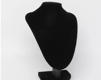 Small Black velvet jewellery bust necklace display stand, Shop display stand, window display, Kraft fair display stands