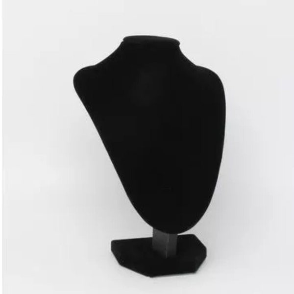 Small Black velvet jewellery bust necklace display stand, Shop display stand, window display, Kraft fair display stands