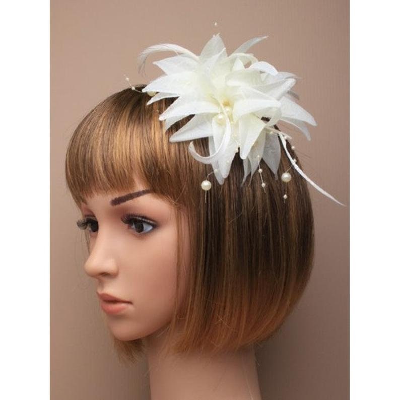 Cream Fascinator Feather Fascinator Wedding Fascinators Etsy UK