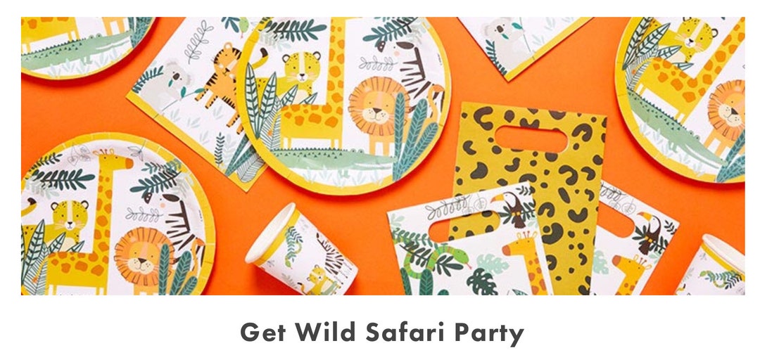 Get Wild Safari Party, Plates, Cups, Napkins, Balloons, Table Cloth, Party Bags Etsy