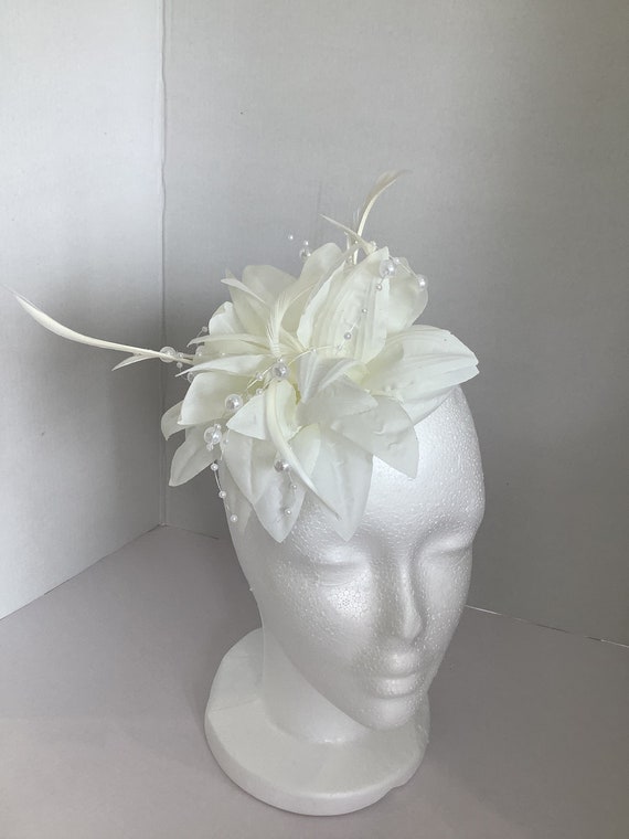 Cream Fascinator Feather Fascinator Wedding Fascinators Cocktail