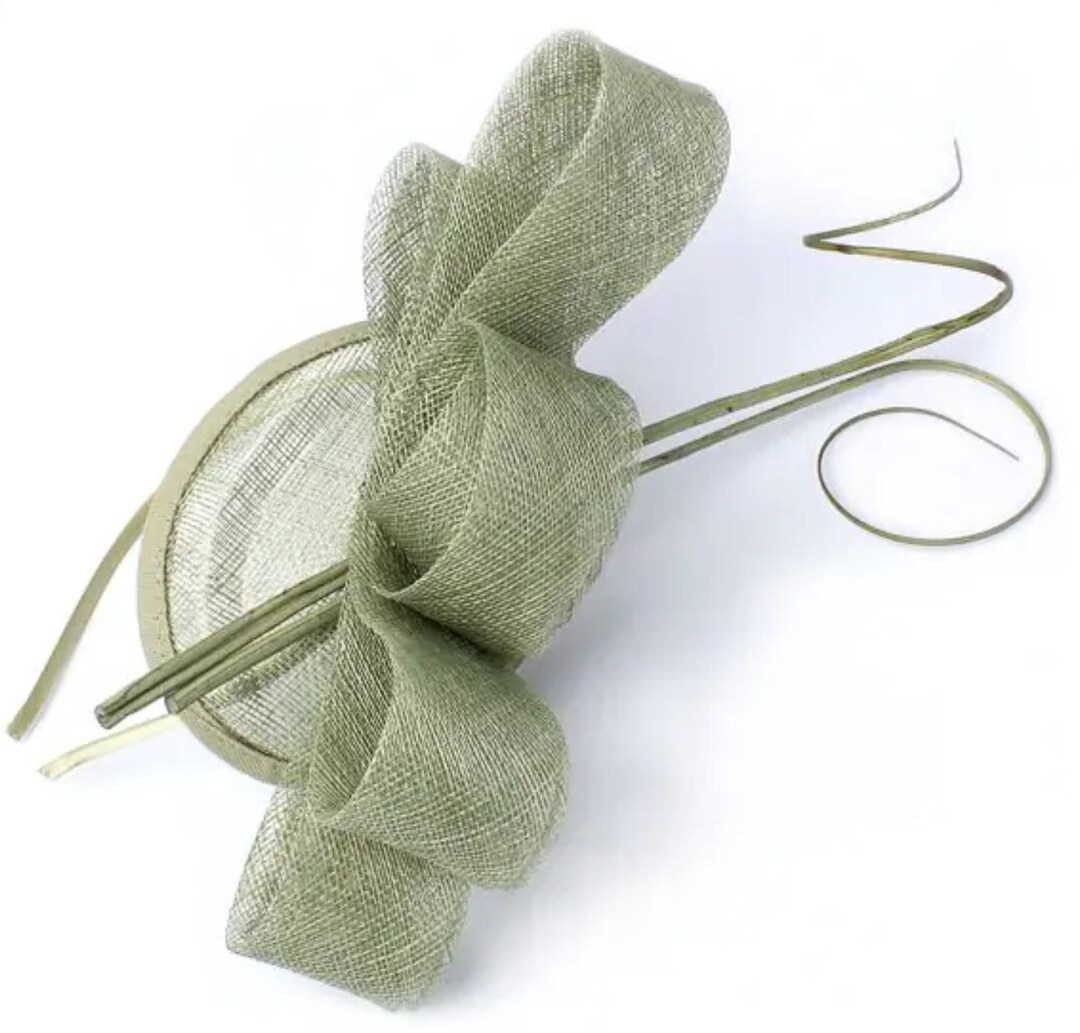 Sage Green Fascinator on Alice Band, Kentucky Derby, Ascot , Large