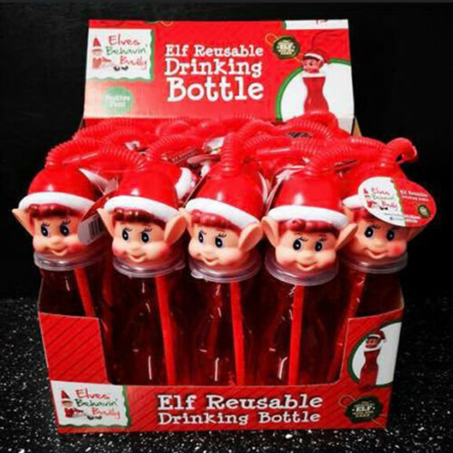 60 NAUGHTY ELF Reusable Plastic Christmas elf bottle great for Etsy