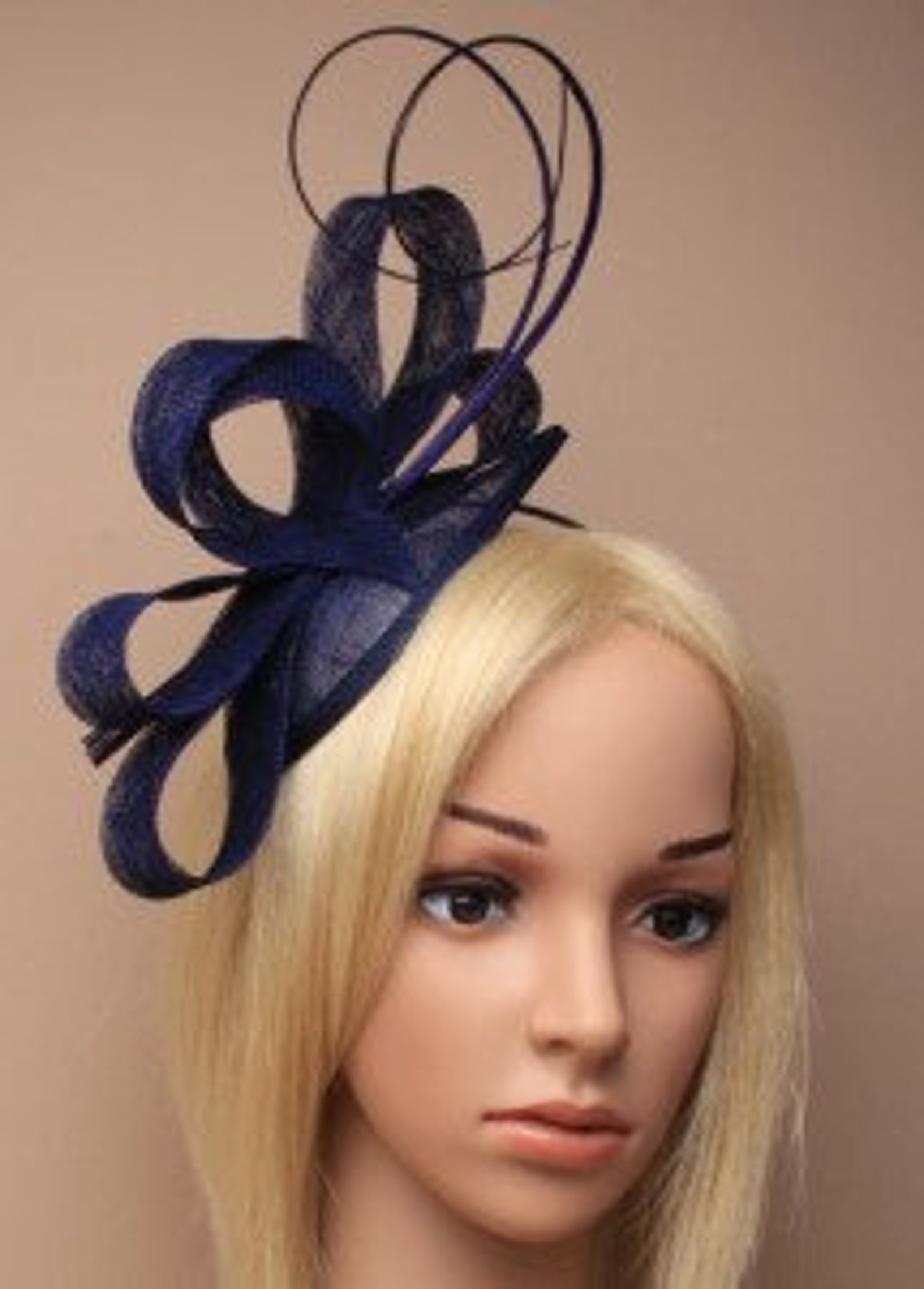 Large Navy Fascinator Wedding Fascinator Wedding Hat Navy Etsy UK