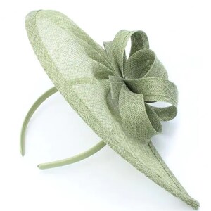 Sage Green large Fascinator with aliceband, Wedding hat, Ascot Fascinator, Green Fascinator Kentucky derby Bridal hair Ladies day hat green image 8