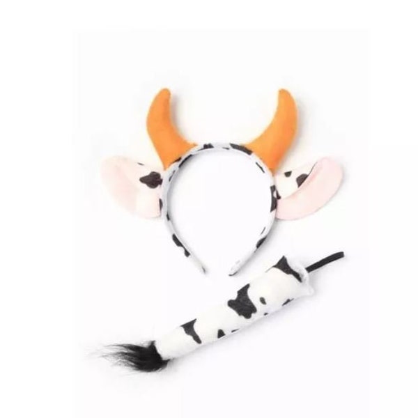 Cow Ears And Tail Dress Up Set