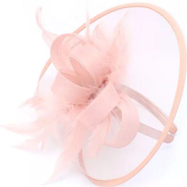 Dusky Pink Fascinator on Alice band, wedding hat, Ladies day, Ascot, Epsom york races mother of the bride , grooms mothers hat pink wedding