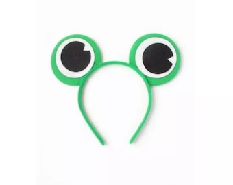 Green Frog eyes aliceband Kids dress up ears