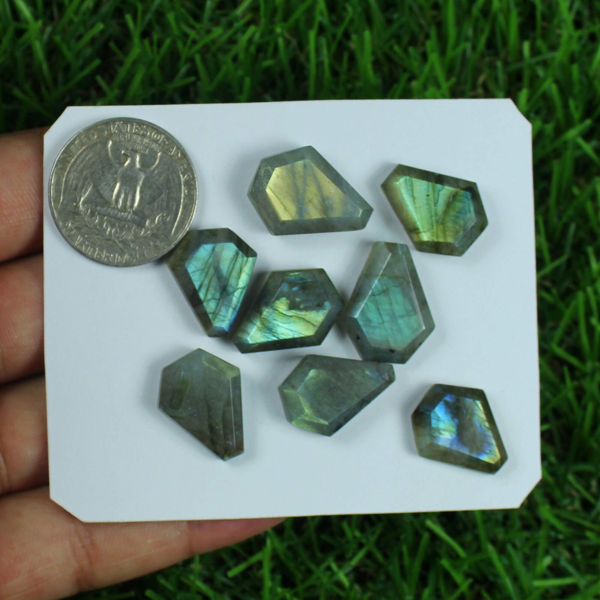 Hand Polished Labradorite Faceted Gemstone Lot 8 Pieces 91 Etsy