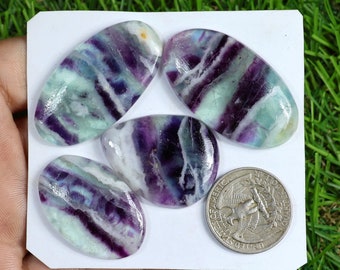 Natural Fluorite Gemstone, 4 Pieces 210 Carat, Hand Polished Fluorite Gemstone, Mix Shape Fluorite Lot, Crystal Fluorite Stone, Gift For Her