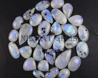 Natural Blue Moonstone, Flashy Moonstone Gemstone, Rainbow Moonstone Lot, Wholesale Moonstone, Mix Shapes Moonstone Cabs, Moonstone Crystals