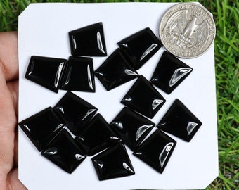 Amazing Black Onyx Gemstone Lot, 15 Pieces 90 Carat, Tiny Onyx Lot, Fancy Shape Onyx Cabochon, Hand Polished Onyx, Smooth Onyx For Jewelry