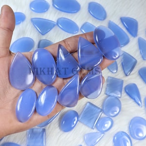 Blue Chalcedony Gemstone Mix Shape Chalcedony Cabochon Crystal Chalcedony Lot Handmade Gemstone Natural Blue Chalcedony For Pendant Making