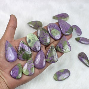 Stichtite Gemstone Natural Stichtite Cabochon Green Stichtite Lot Purpurite Gemstone Stichtite Jewelry Wholesale Stichtite Pendant Making