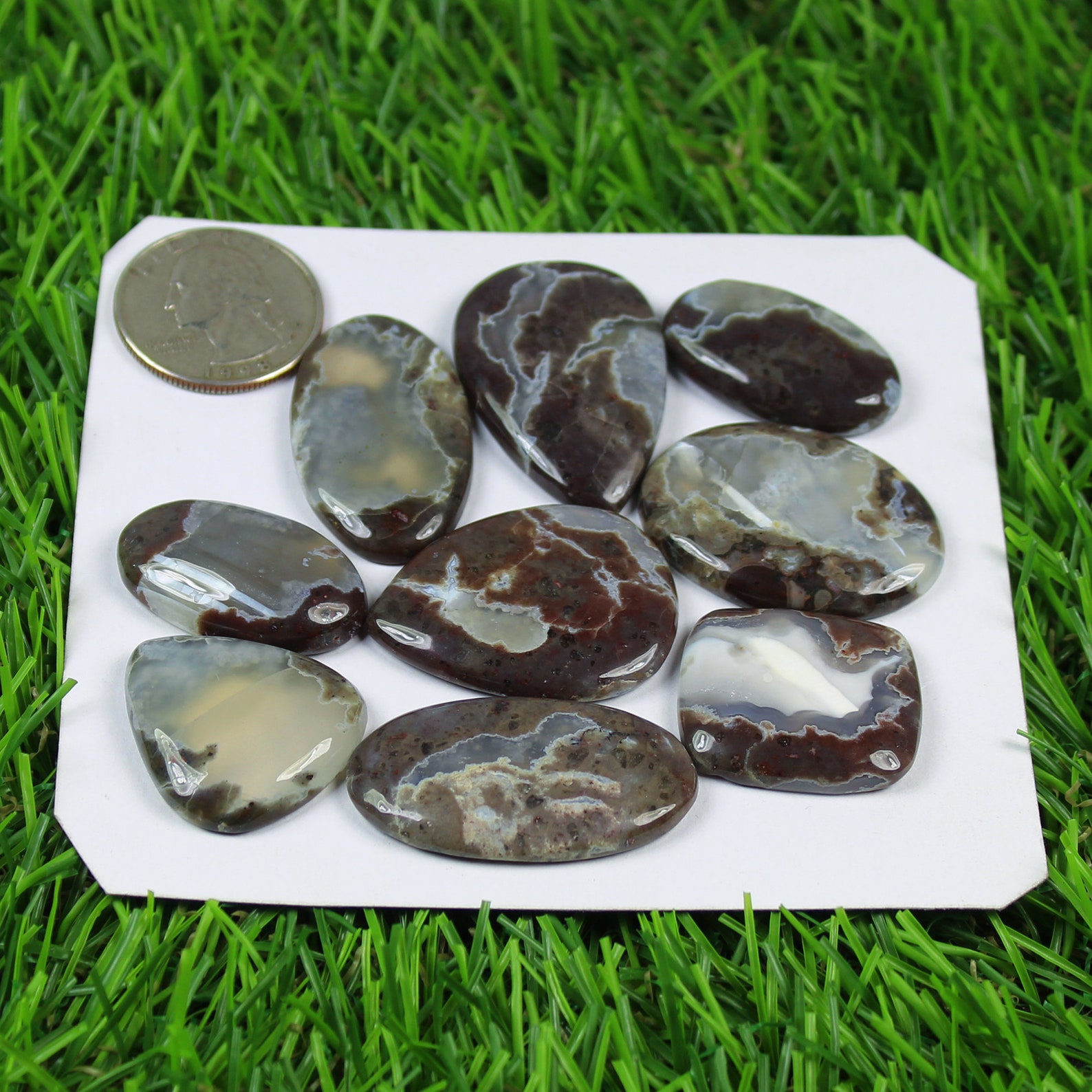 Natural Thunder Agate Gemstone Thunder Agate Cabochon 9 Etsy