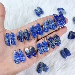 Lapislazuli Paar Edelstein Lots: Natürliche Blaue Lapis Paare Handgefertigte Flache Rückseite Poliert-Lapis Cabochon Matched-Pair Ohrringe