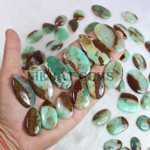 Bio Chrysoprase Cabochon: Mix Shapes Flat Back Stones Bulk Chrysoprase Gemstones Lots for Jewelry Making