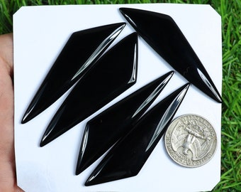 Black Onyx Cabochon, 5 Pieces 145 Carat, Natural Black Onyx Gemstone, Onyx For Jewelry, Crystal Black Onyx, Fancy Onyx For Pendant Making