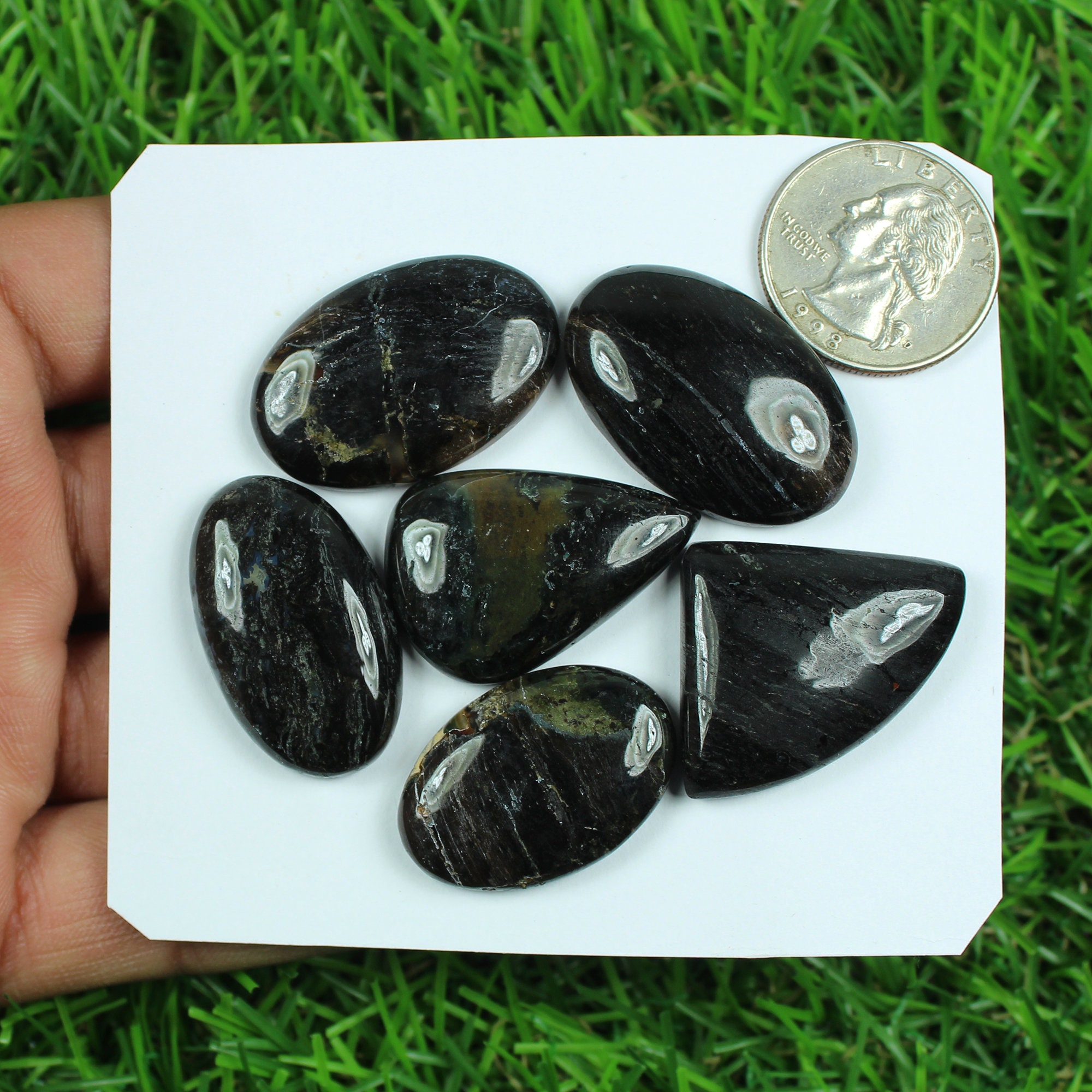 Amazing Black Moss Agate Gemstone Wholesale Lot 6 Pieces | Etsy