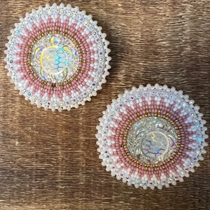 Turtle Island Pink/White earrings