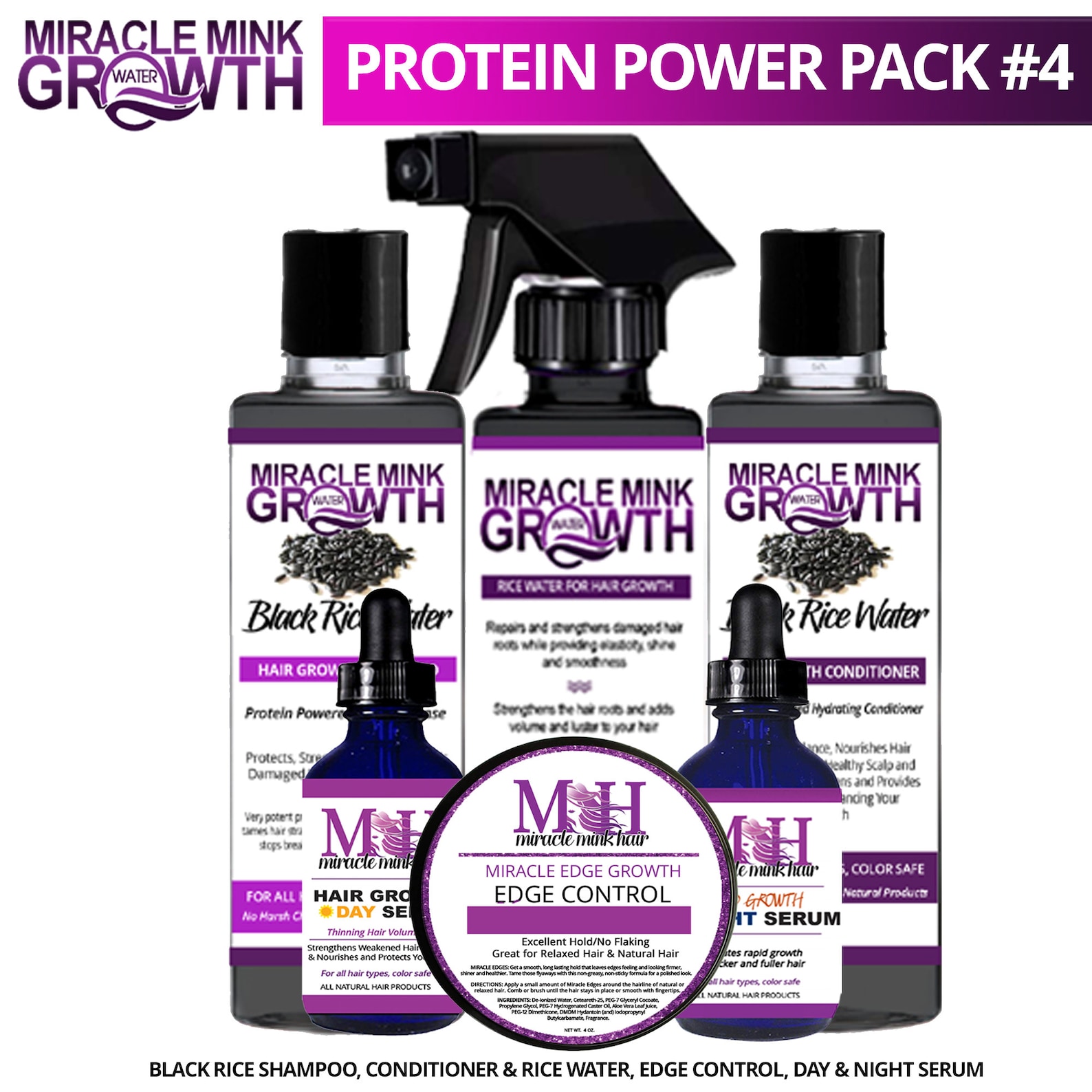 Miracle Mink Hair Growth Protein Power Pack 4 Etsy