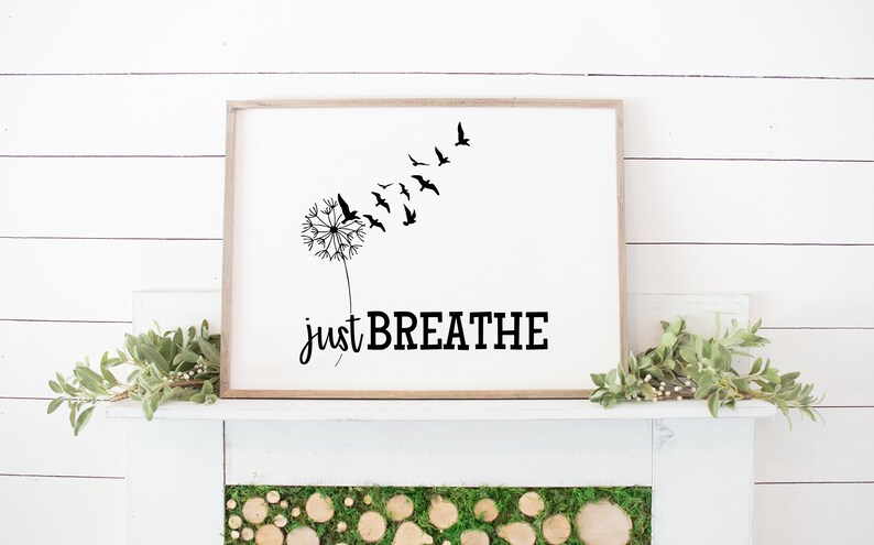 Download Just Breathe Dandelion Flock of Birds SVG Printable ...