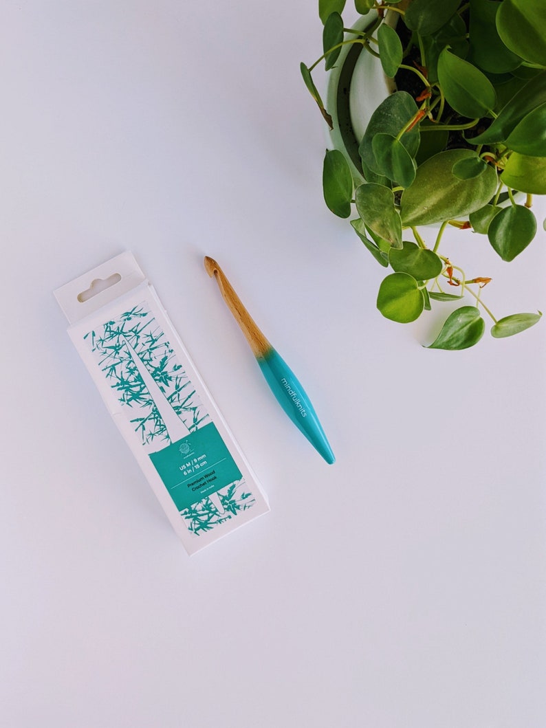 mindfulknits Premium Ergonomic Beech Wood Crochet Hook – Crochet Supplies for Relaxation & Stress Relief image 4