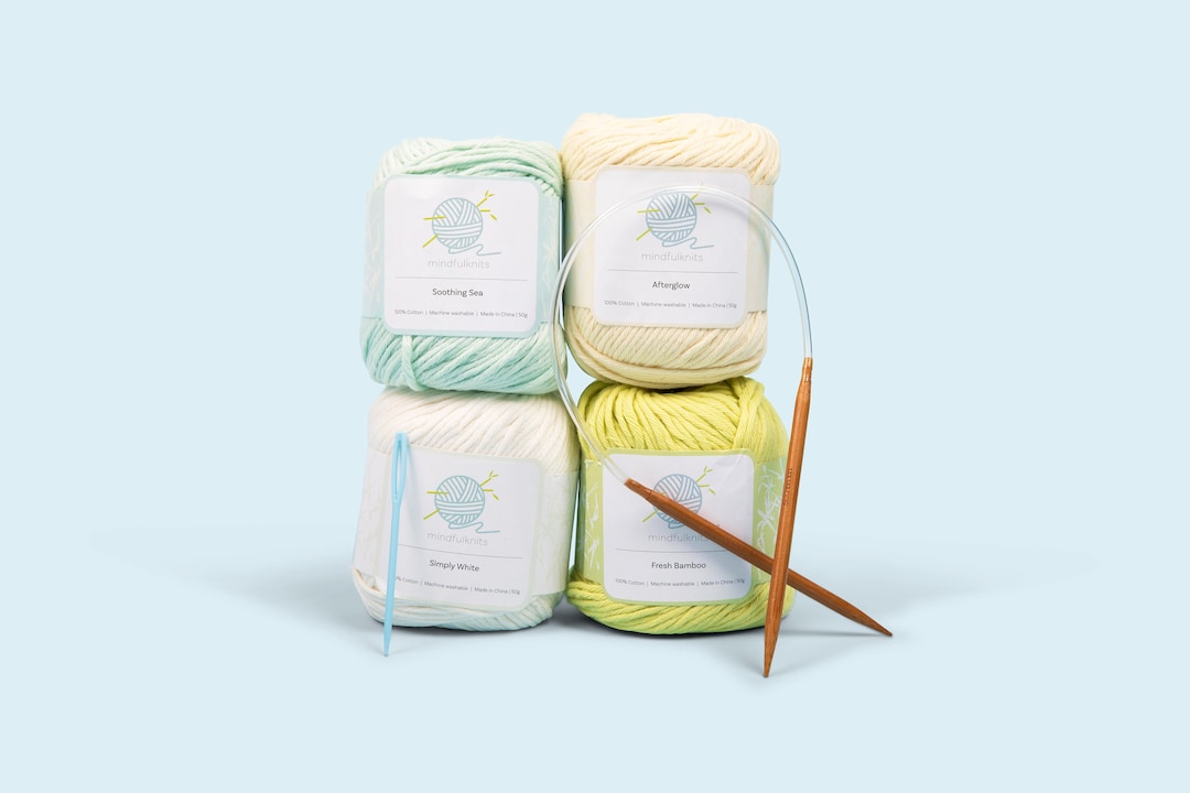 Mindfulness Washcloth Beginner s Knitting Kit FREE Ebook and Tutorials