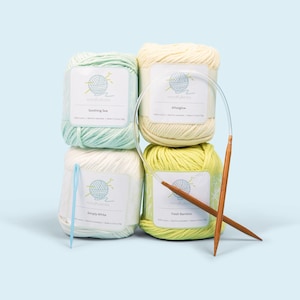 Mindfulness Washcloth Beginner's Knitting Kit +  FREE eBook and Tutorials