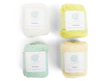 Knitting, Crochet 100% Cotton Yarn Value Pack - 4 50-gram Balls - Zen