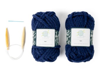 Mindfulness Beginner's Chunky Beanie Knitting Kit - 100% Acrylic Yarn - Night