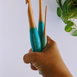 mindfulknits Premium Ergonomic Beech Wood Crochet Hook – Crochet Supplies for Relaxation & Stress Relief image 9