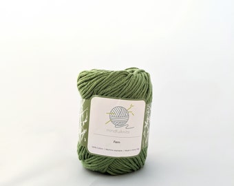 Fern  - Knitting Yarn, Crochet Yarn, 100% Cotton Yarn - Soft, Gentle, Medium-Worsted 50-gram ball