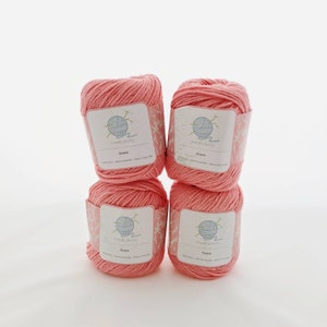 Knitting Yarn, Crochet Yarn, 100% Cotton Yarn - Soft, Gentle, Medium-Worsted Package of FOUR 50-gm balls for larger projects
