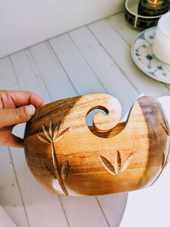 mindfulknits Premium Extra Large Acacia Yarn Bowl