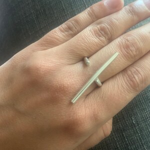 Unique fine silver bar rings