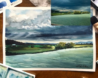 Custom Watercolor Landscape - made to order, based on a photo of your choice