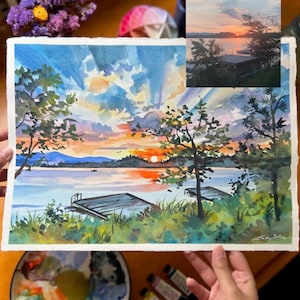 Custom Watercolor Landscape - made to order, based on a photo of your choice