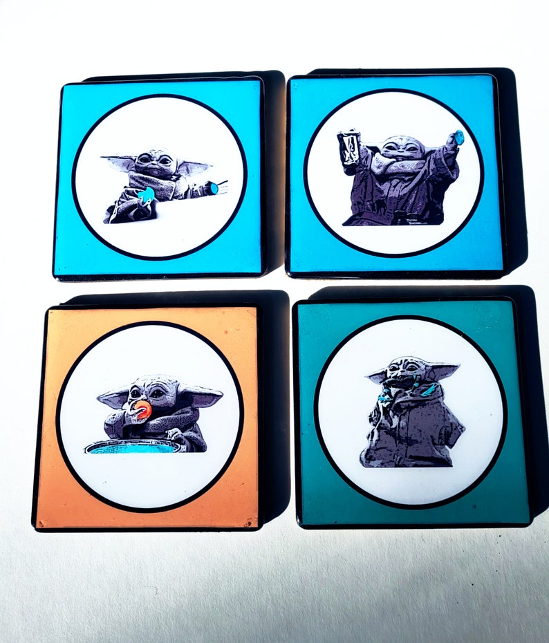 Mandalorian/'s Grogu Coasters Barware Drinkware Star Wars Coasters