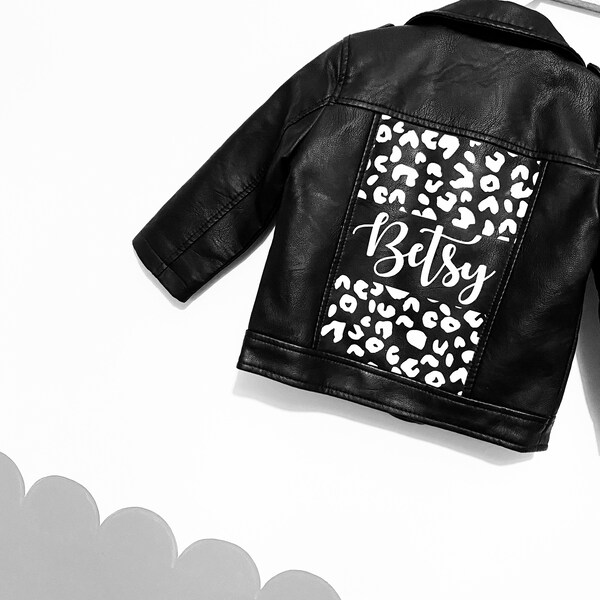 Personalised childrens leather style jacket