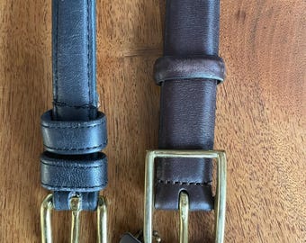 Vintage Coach Navy Leather Belt With Brass Buckle, Medium - Etsy display picture 3