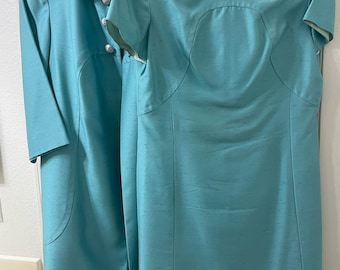 FREE US SHIP 1960 Mother of the Bride vintage size 2 or 4 Marcy Allen dress and dress coat ensemble